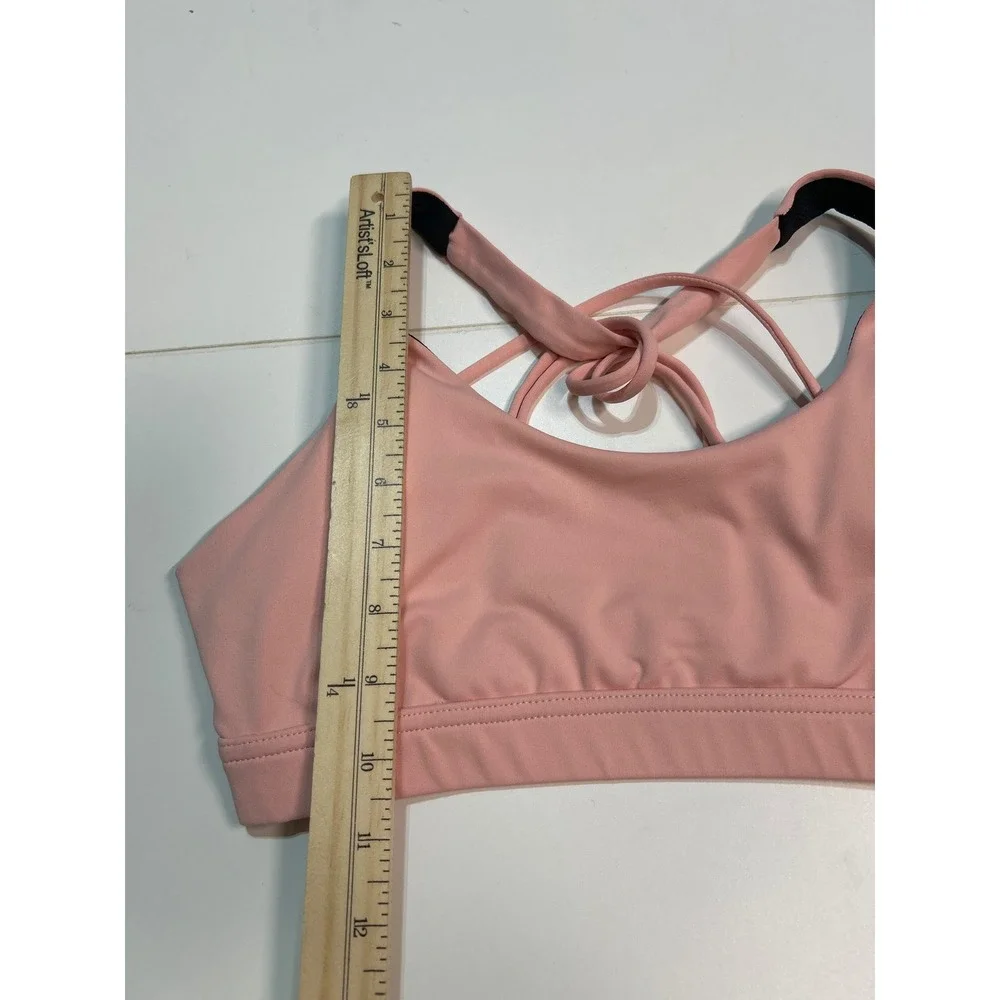 Crisscross Back Sports Bra Light Pink Activewear Gym‎ Workout Top